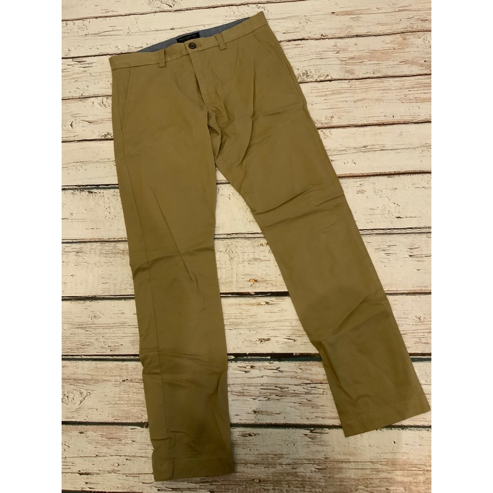 Banana Republic Fulton Skinny Chino Khaki Tan Pants Mens 30x30 Stretch Cotton